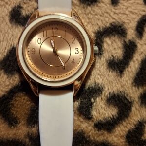 Rose Gold and White Wearable Watch